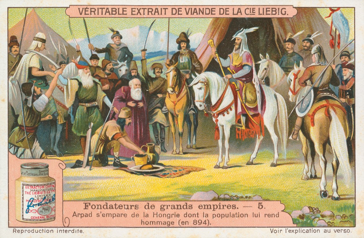 Arpad, tarjeta Liebig, principios del siglo XX (cromo) de European School