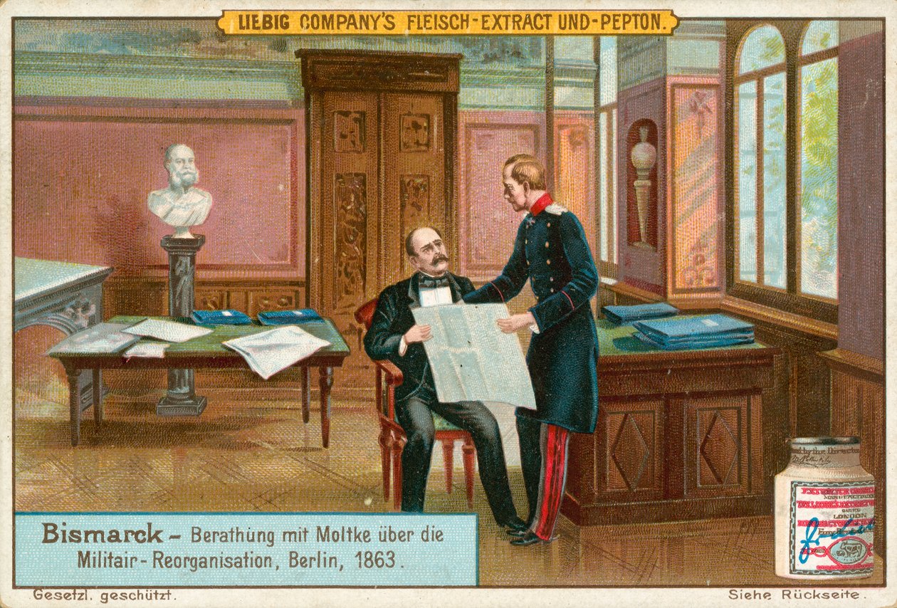 Bismarck, tarjeta Liebig, principios del siglo XX (cromo) de European School