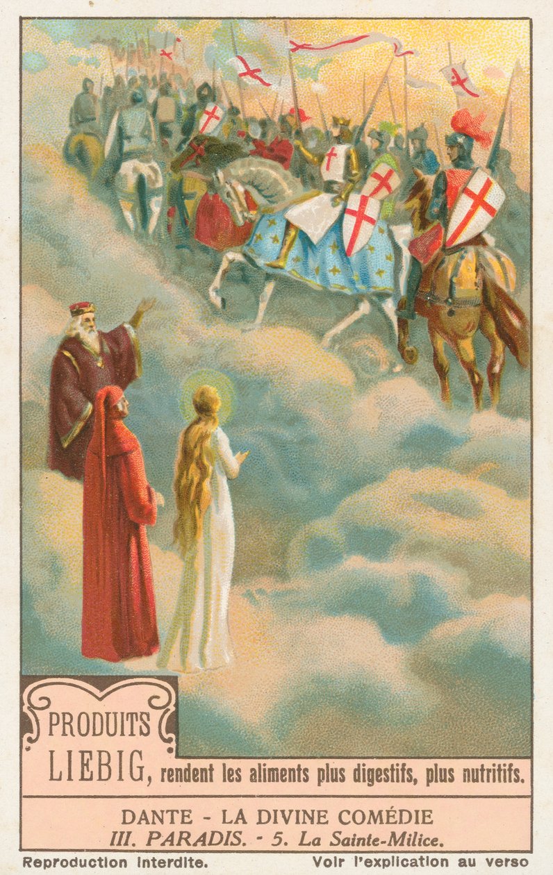 Dante, La Divina Comedia, tarjeta Liebig, principios del siglo XX (cromo) de European School