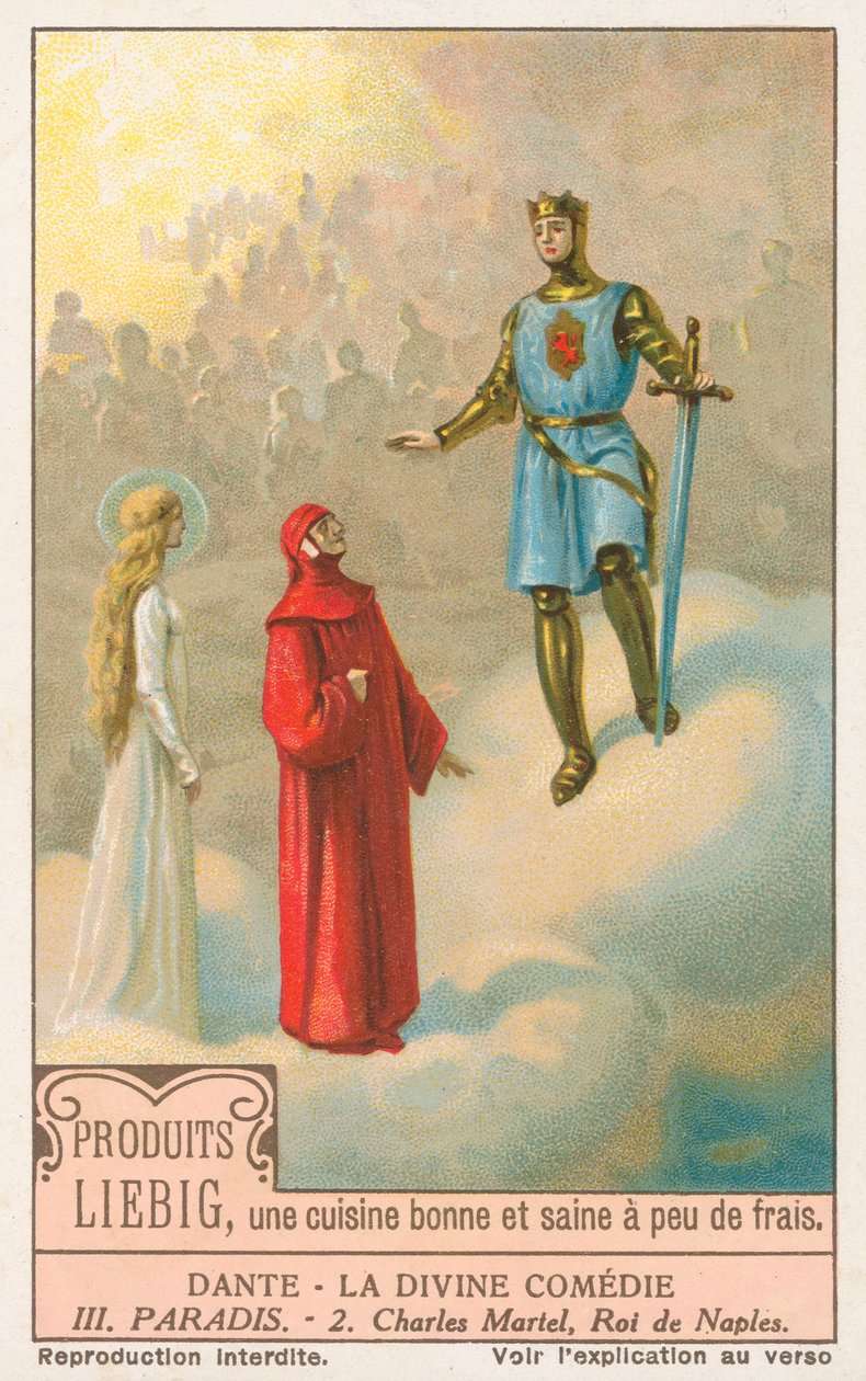Dante, La Divina Comedia, tarjeta Liebig, principios del siglo XX (cromo) de European School
