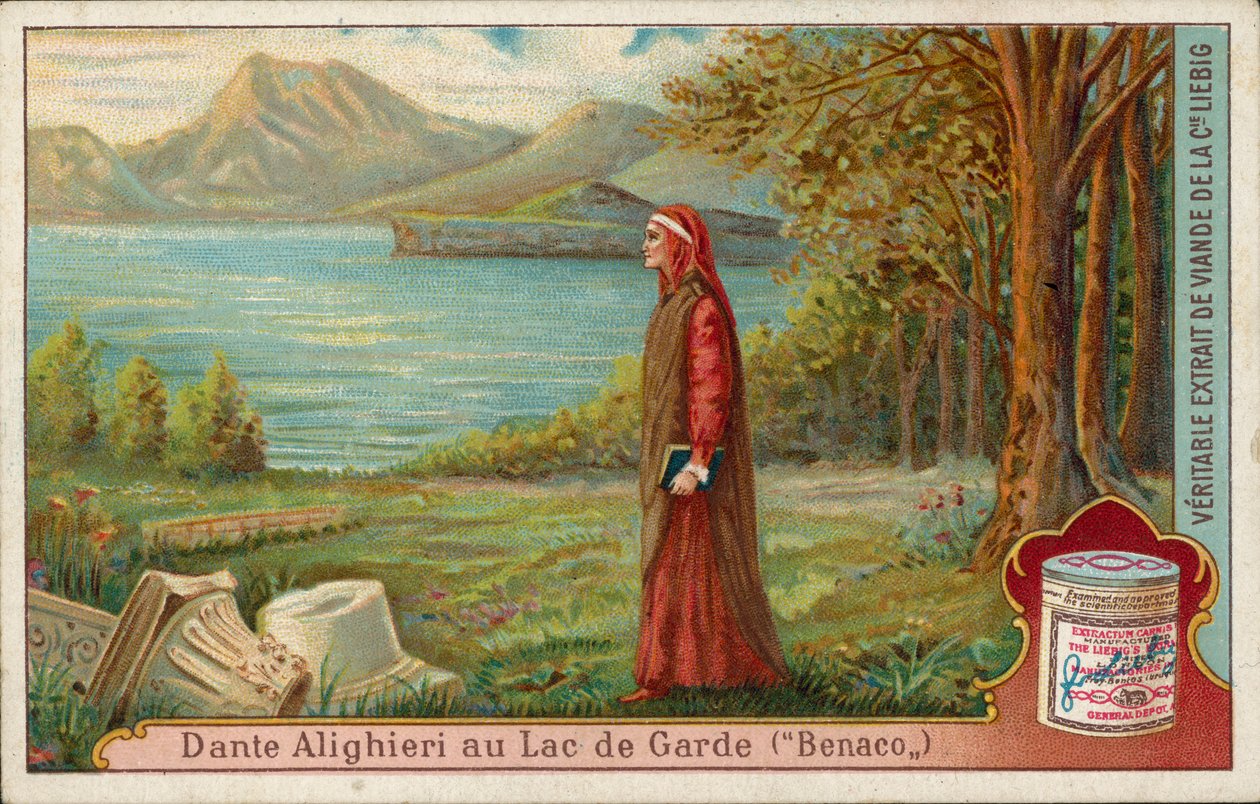 Dante en el Lago de Garda (cromolito) de European School