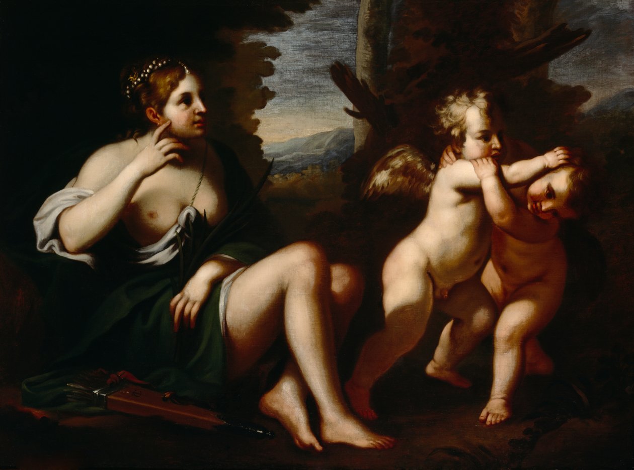 Diana y Cupidos (óleo sobre lienzo) de European School