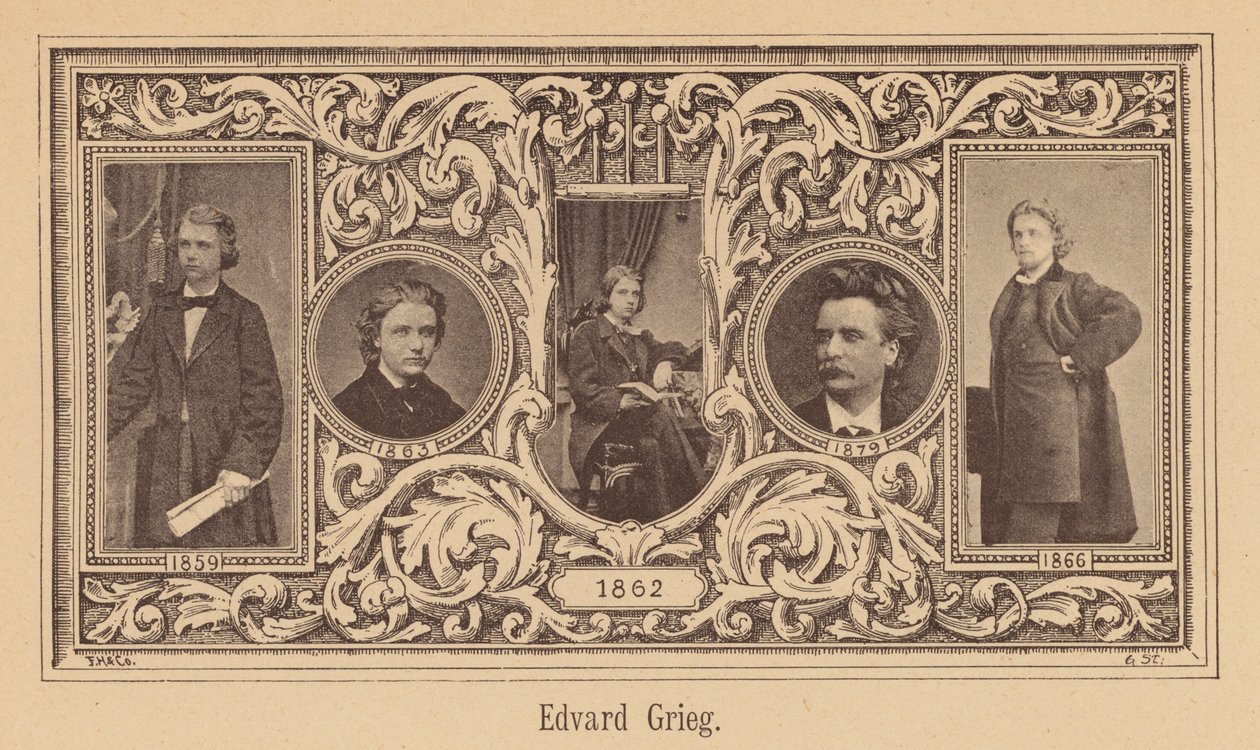 Edvard Grieg, compositor noruego (grabado) de European School