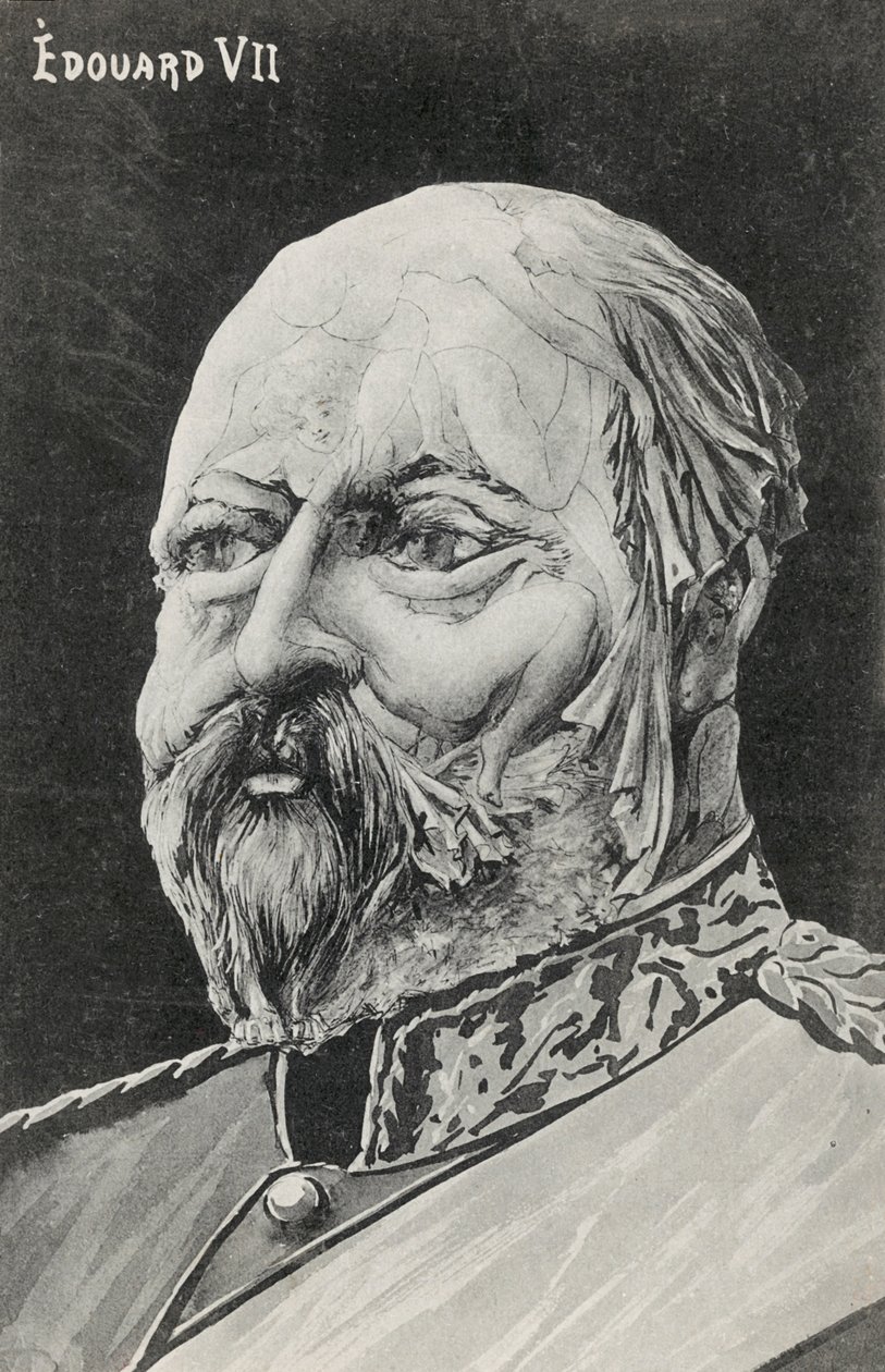 Retrato de fantasía del rey Eduardo VII (litografía) de European School