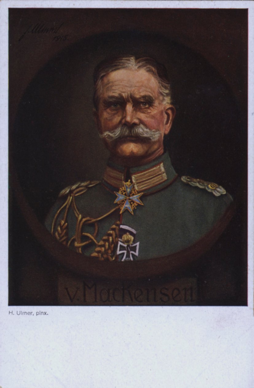 Mariscal de campo August von Mackensen, comandante militar alemán de la Primera Guerra Mundial (litografía en color) de European School