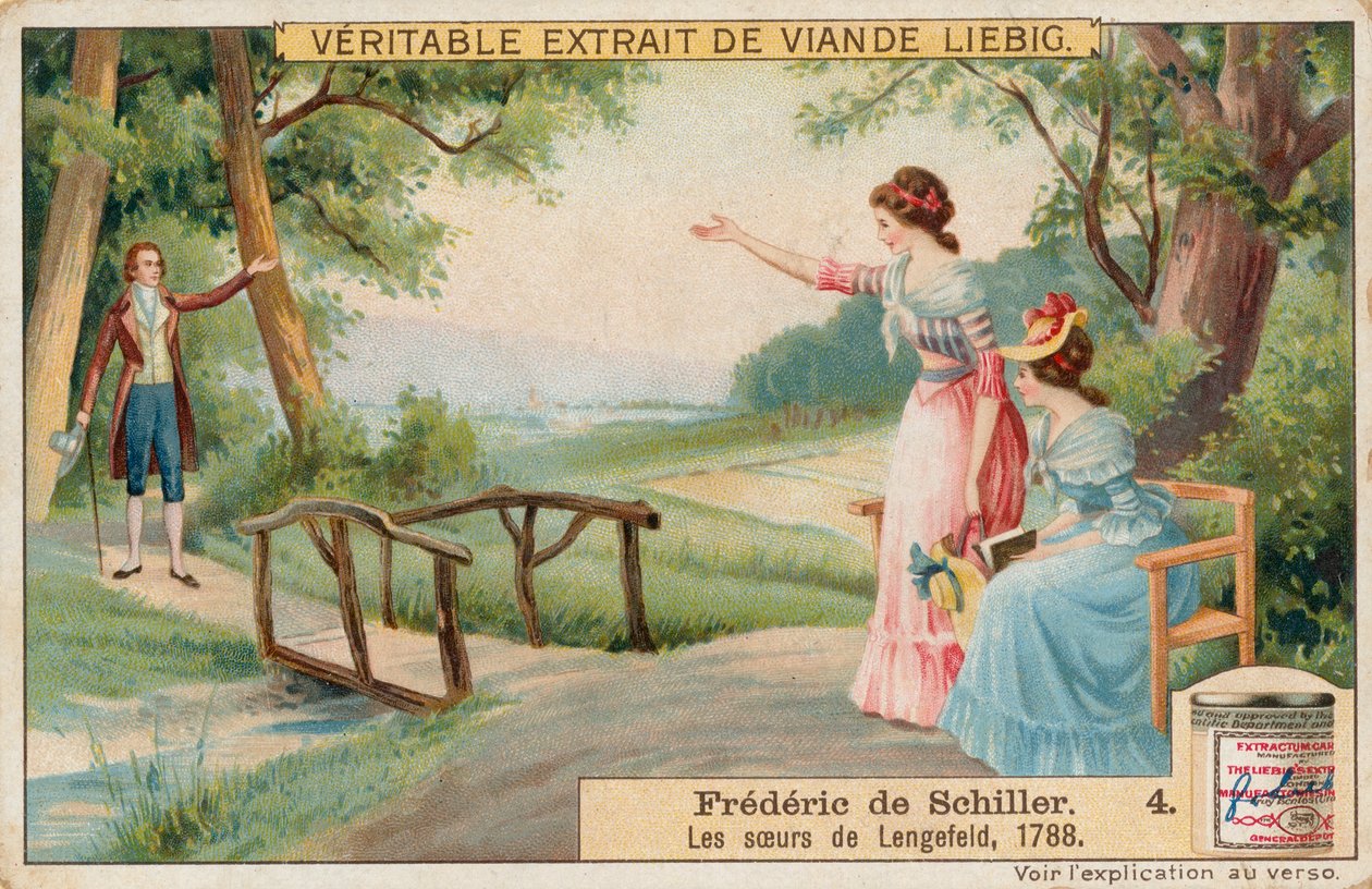 Friedrich Schiller, tarjeta Liebig, principios del siglo XX (cromo) de European School