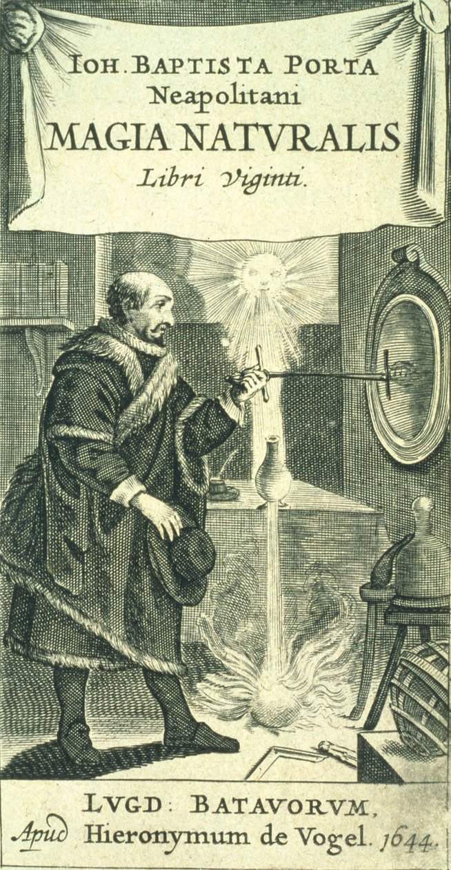 Portada de Magiae Naturalis Libri Viginti por Giovanni Battista della Porta, 1644 de European School