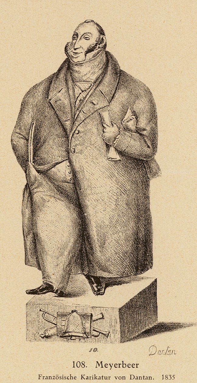Giacomo Meyerbeer, compositor judío alemán (litografía) de European School