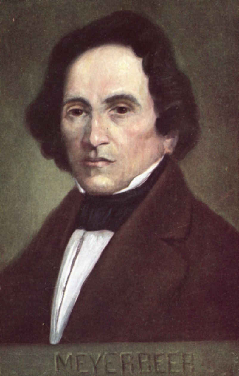 Giacomo Meyerbeer, compositor alemán (litografía en color) de European School