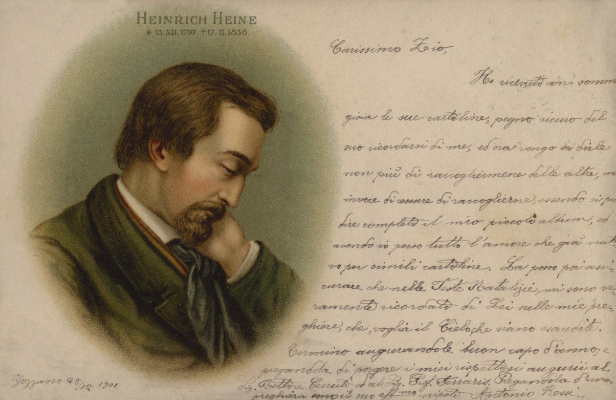 Heinrich Heine, poeta alemán (cromolito) de European School