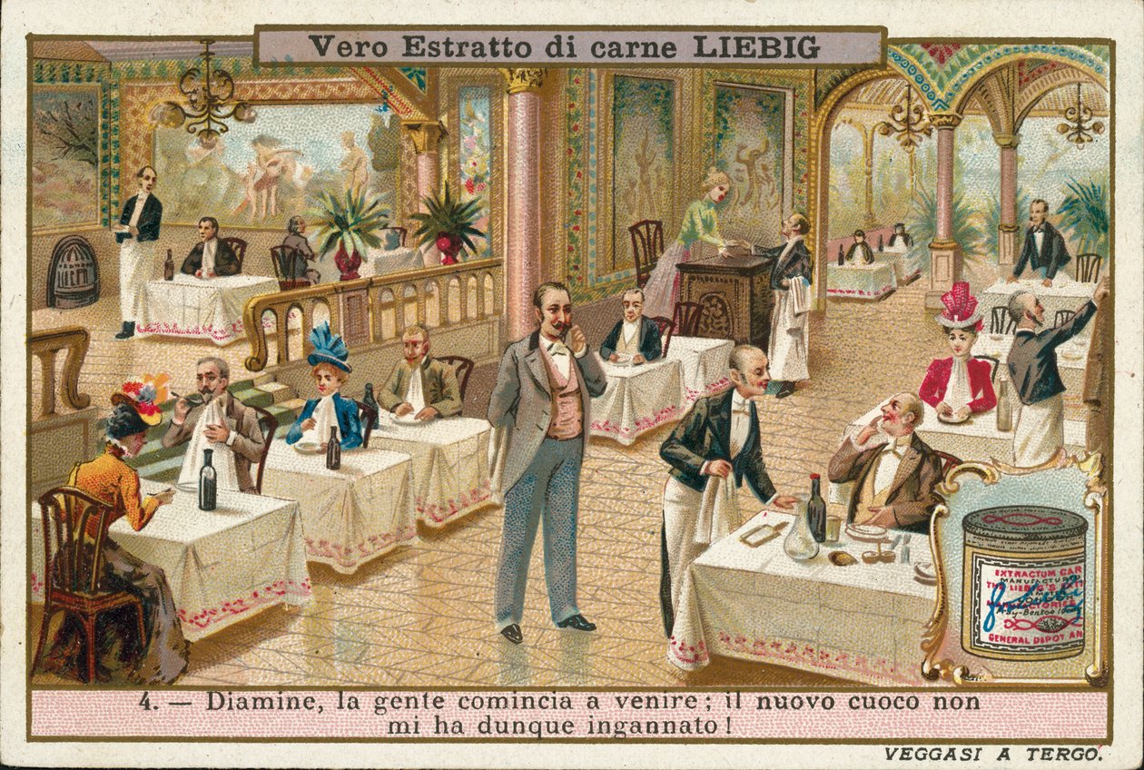 Mejora de la fortuna de un restaurante tras la contratación de un nuevo chef (cromolito) de European School