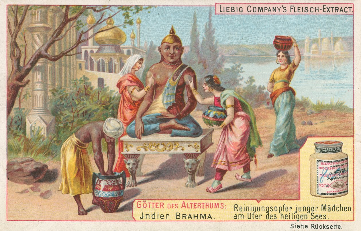 India, Brahma, tarjeta Liebig, principios del siglo XX (cromo) de European School