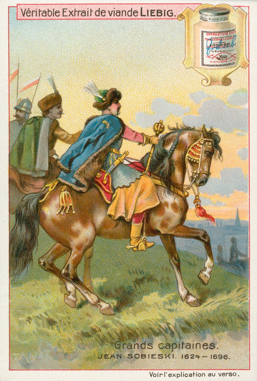 Jean Sobieski, tarjeta Liebig, principios del siglo XX (cromo) de European School