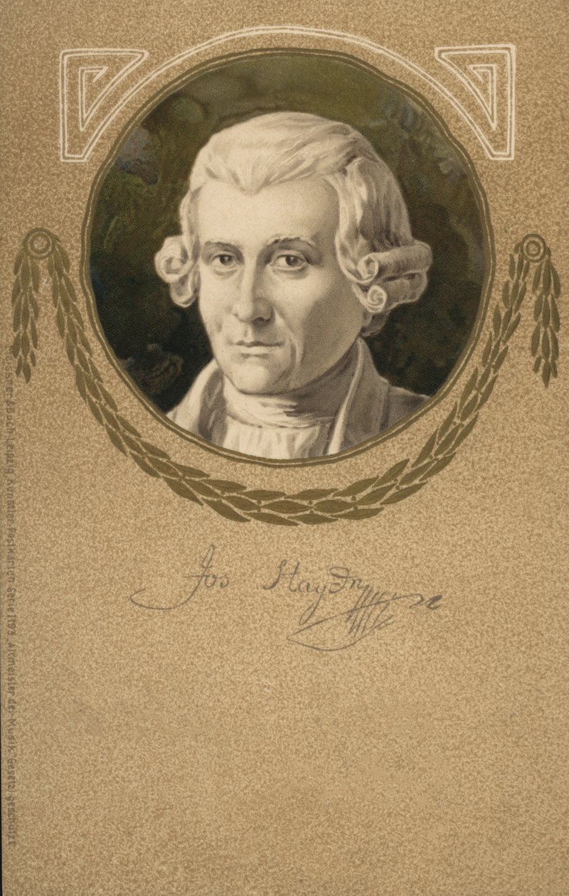 Joseph Haydn (litografía en color) de European School