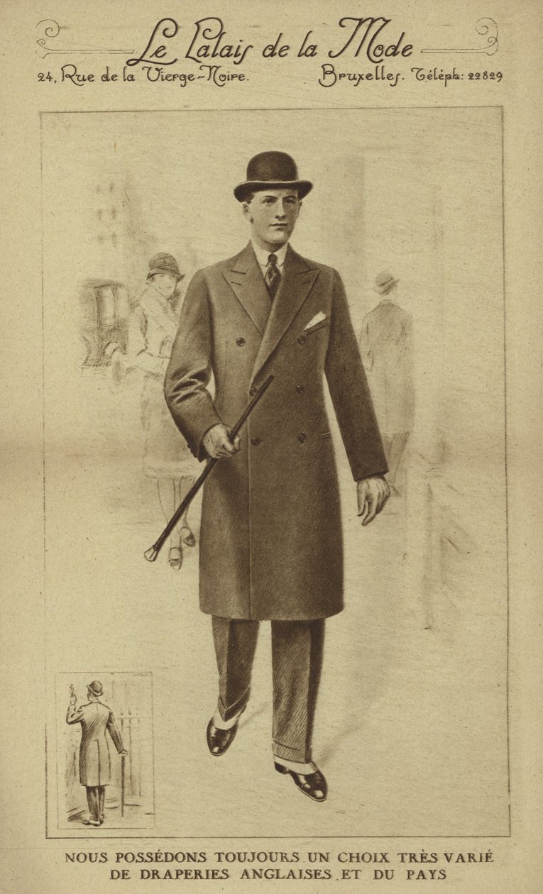 Moda masculina hacia 1930 (litografía) de European School