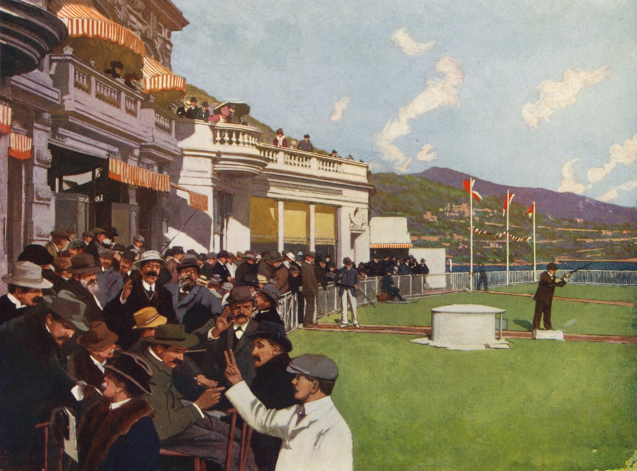 Monte-Carlo, Le Tir aux Pigeons (litografía en color) de European School