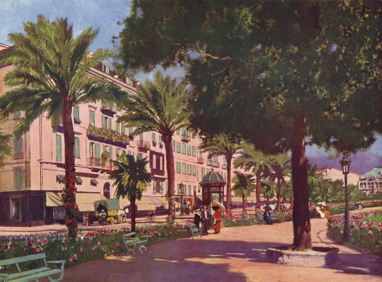 Niza, Avenue Massena (litografía en color) de European School