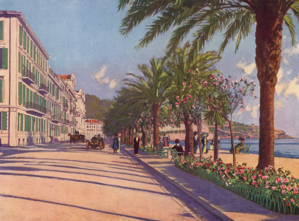 Niza, Promenade du Midi al este (litografía en color) de European School