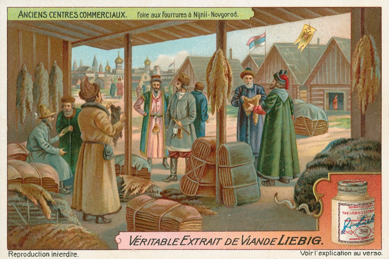 Nizhni Nóvgorod, Rusia, tarjeta Liebig, principios del siglo XX (cromo) de European School