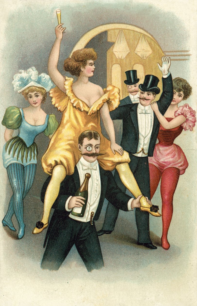 De fiesta (litografía en color) de European School