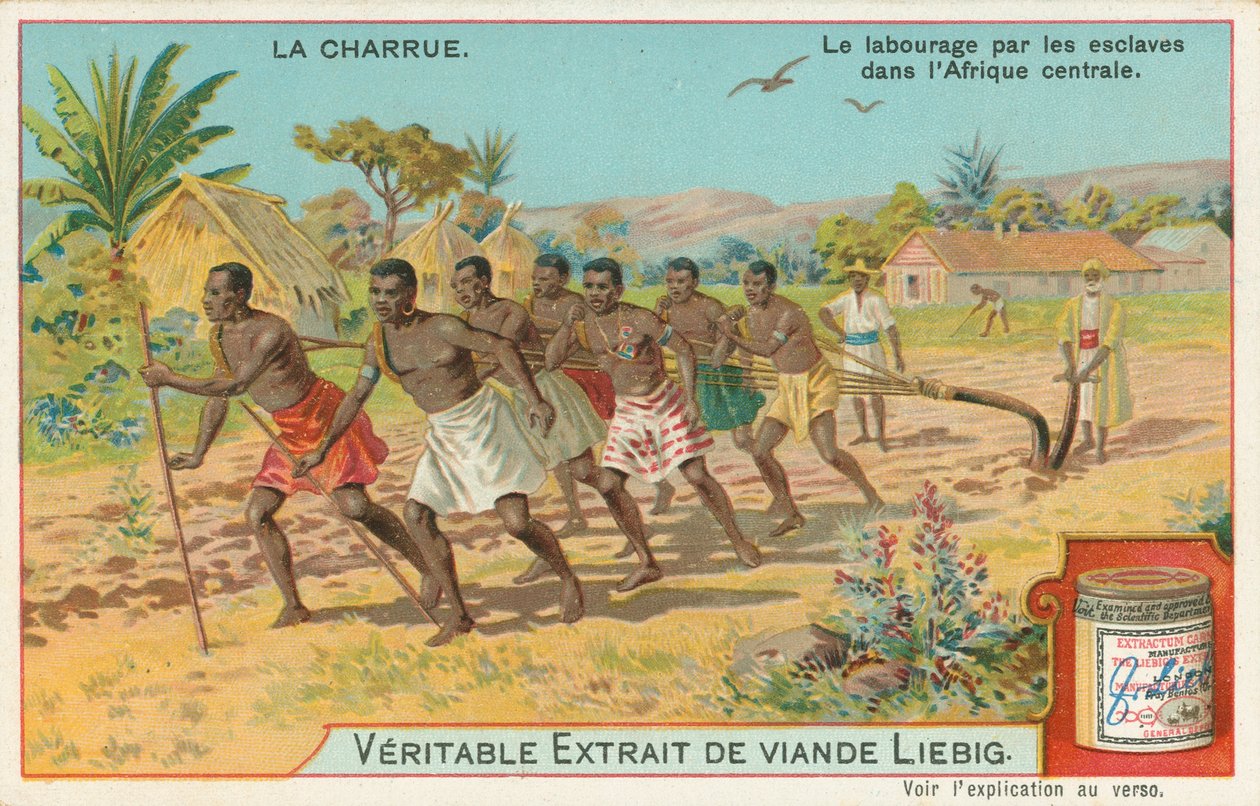Arado, tarjeta Liebig, principios del siglo XX (cromo) de European School