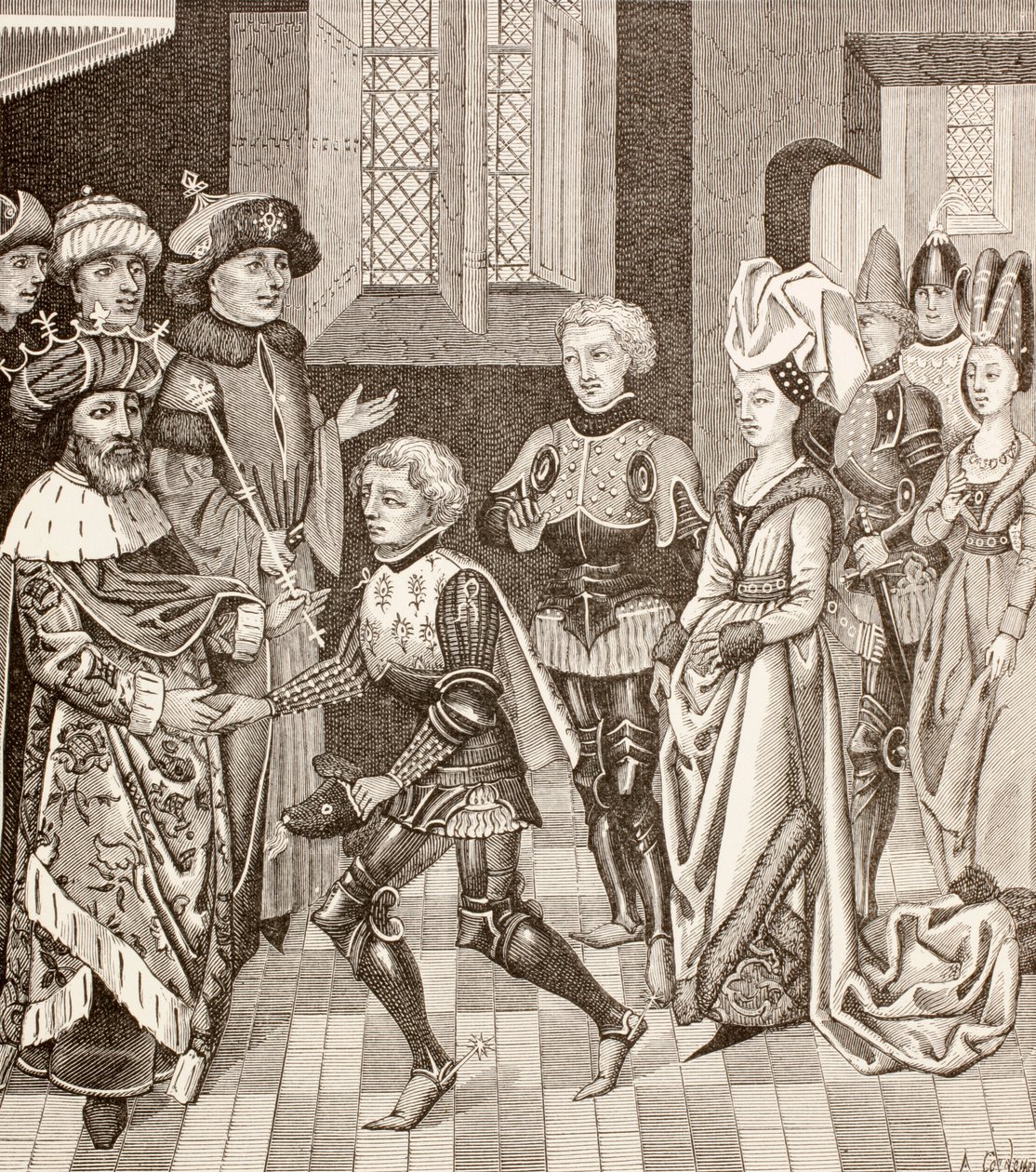Recepción de Gautier-sans-Avoir por el Rey de Hungría, c.1880 de European School