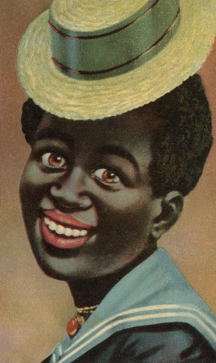 Africano sonriente con traje de marinero (litografía en color) de European School