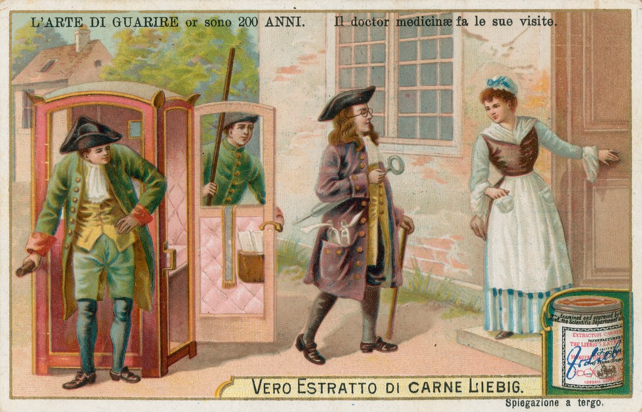 El arte de curar, tarjeta Liebig, principios del siglo XX (cromo) de European School