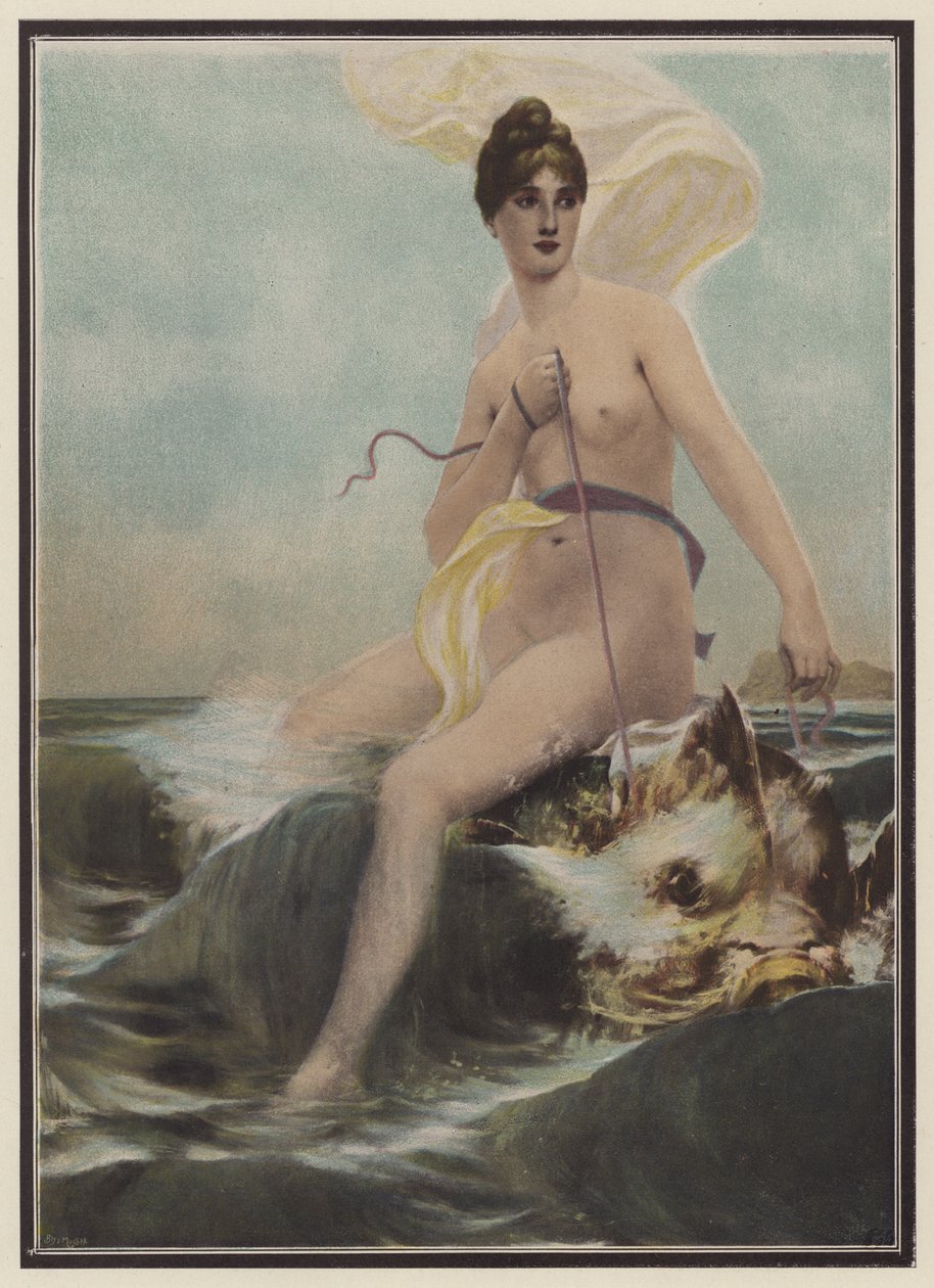 Tetis, ninfa del mar de la mitología griega (litografía en color) de European School