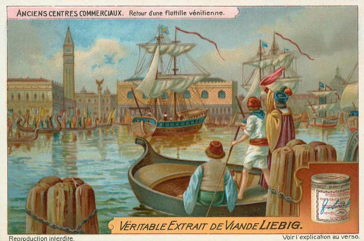 Venecia, tarjeta Liebig, principios del siglo XX (cromo) de European School