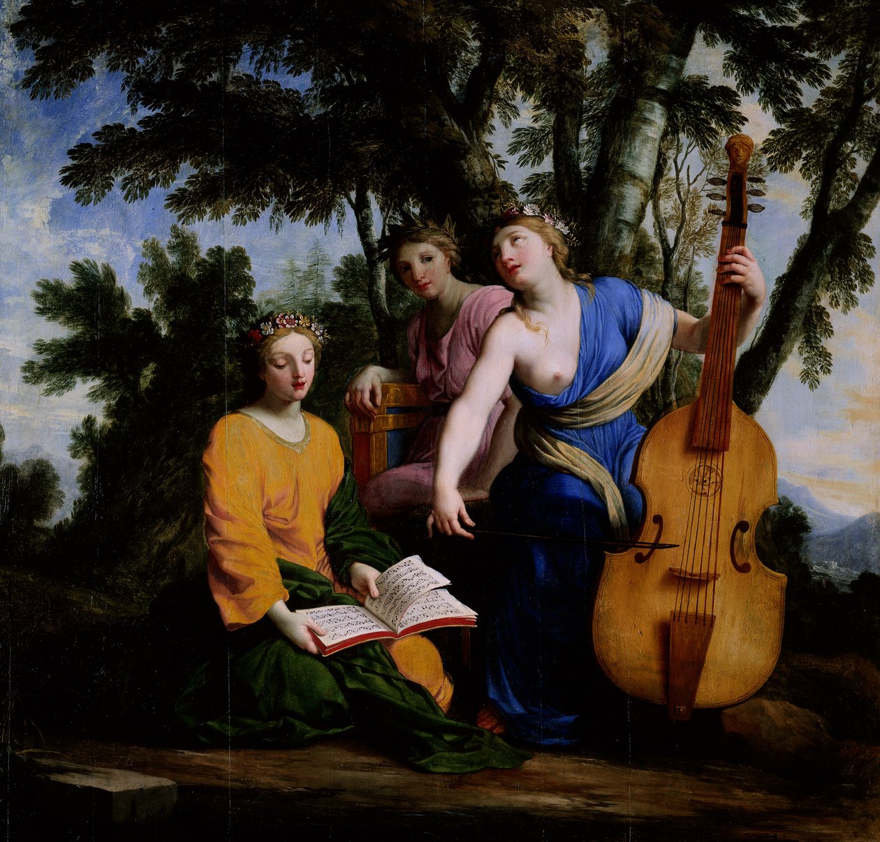 Las Musas Melpómene, Erato y Polimnia de Eustache Le Sueur