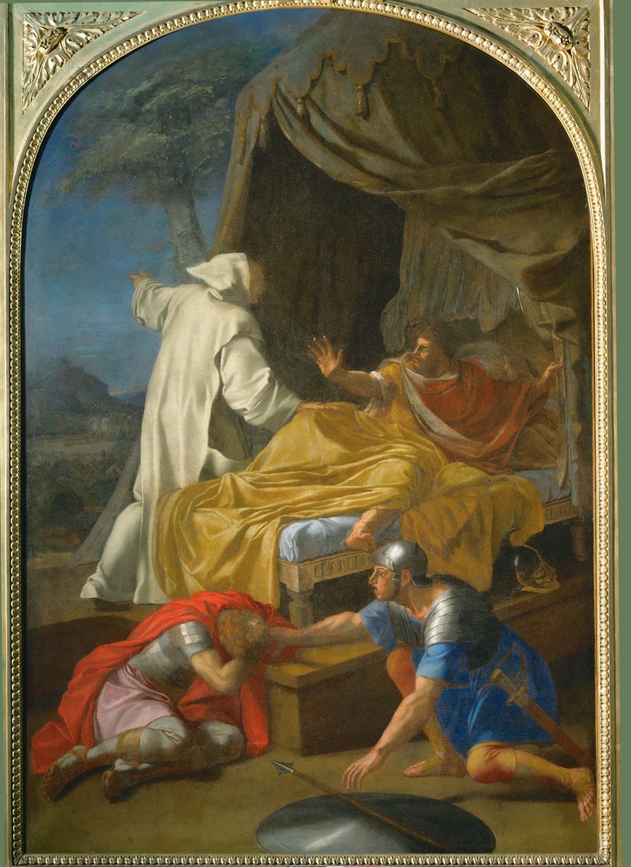 Apparition de Saint Bruno au Comte Roger - Aparición de San Bruno al Conde Roger ... de Eustache (studio of) Le Sueur
