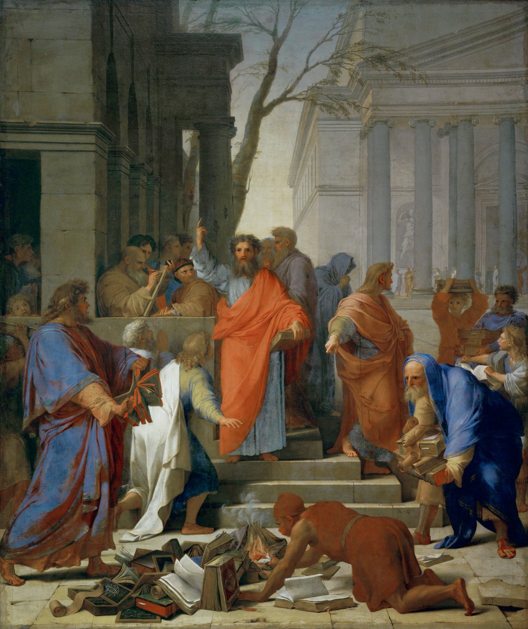 La predicación de San Pablo en Éfeso ... de Eustache (studio of) Le Sueur