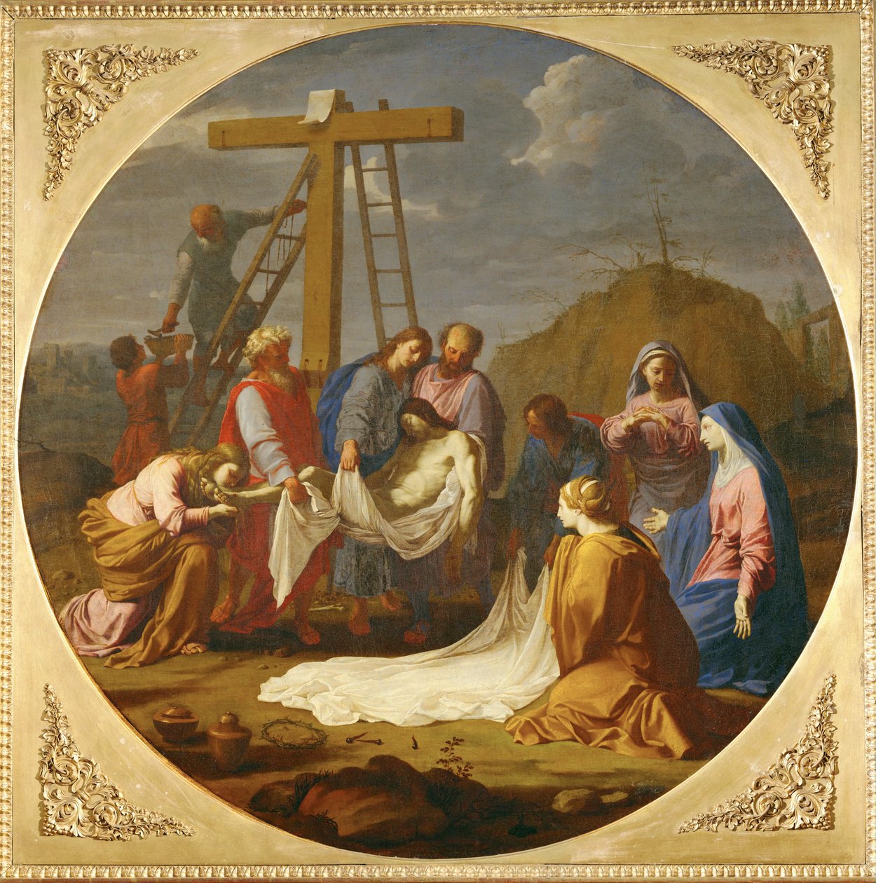La Deposición desde la Cruz - Deposición ... de Eustache (studio of) Le Sueur