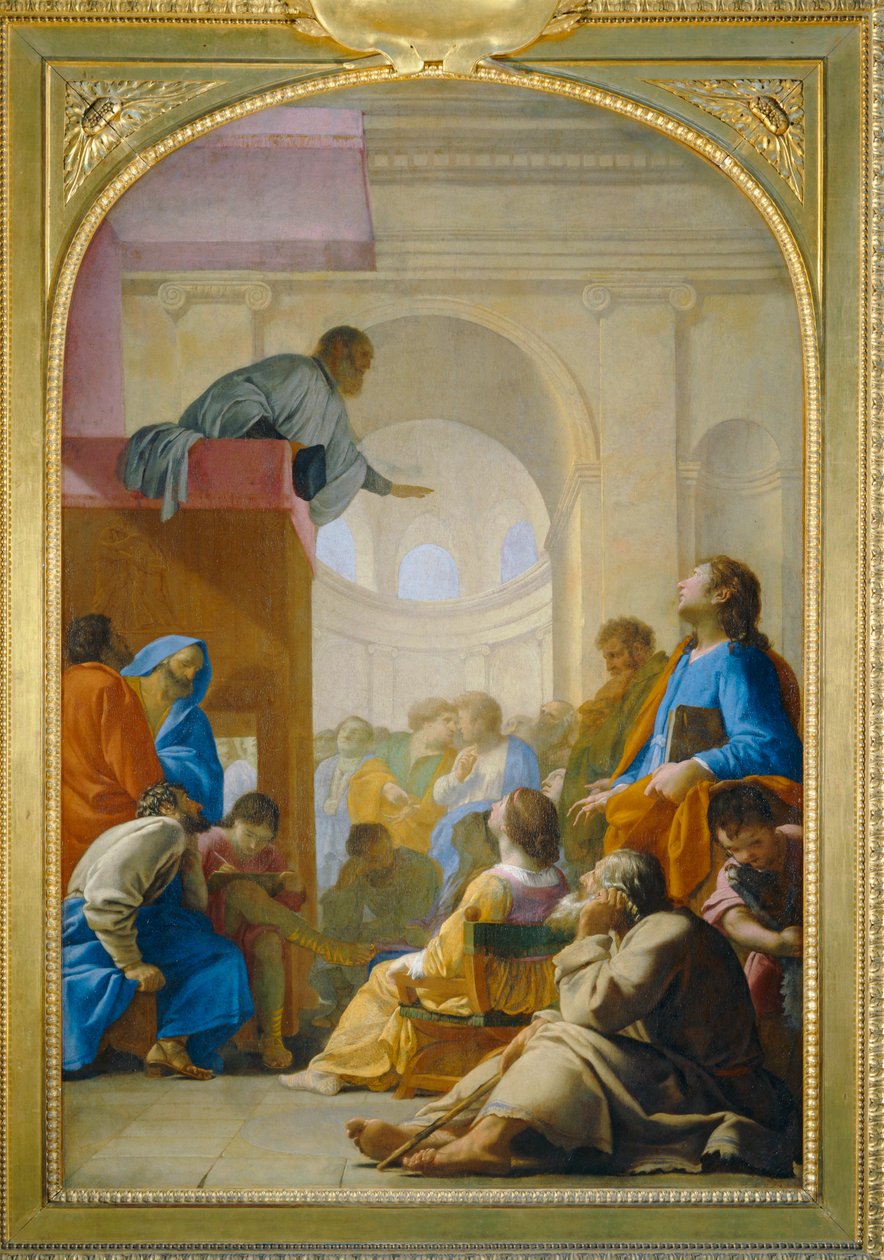 San Bruno asistiendo al sermón de Raymond Diocrès - San Bruno asistiendo al sermón de Raymond Diocrès ... de Eustache (studio of) Le Sueur