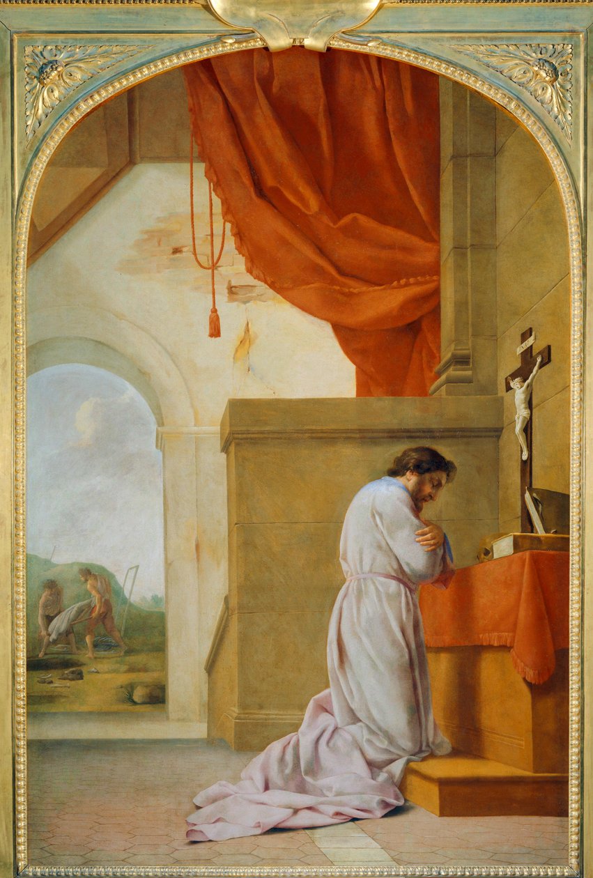 San Bruno en oración - San Bruno en oración ... de Eustache (studio of) Le Sueur