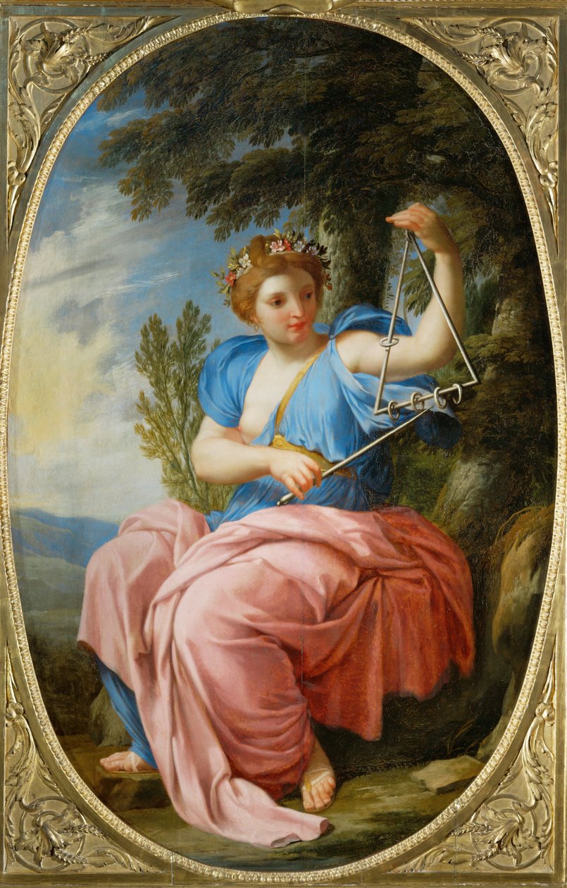 La musa Terpsícore, de la Chambre des Muses, Louvre, París ... de Eustache (studio of) Le Sueur