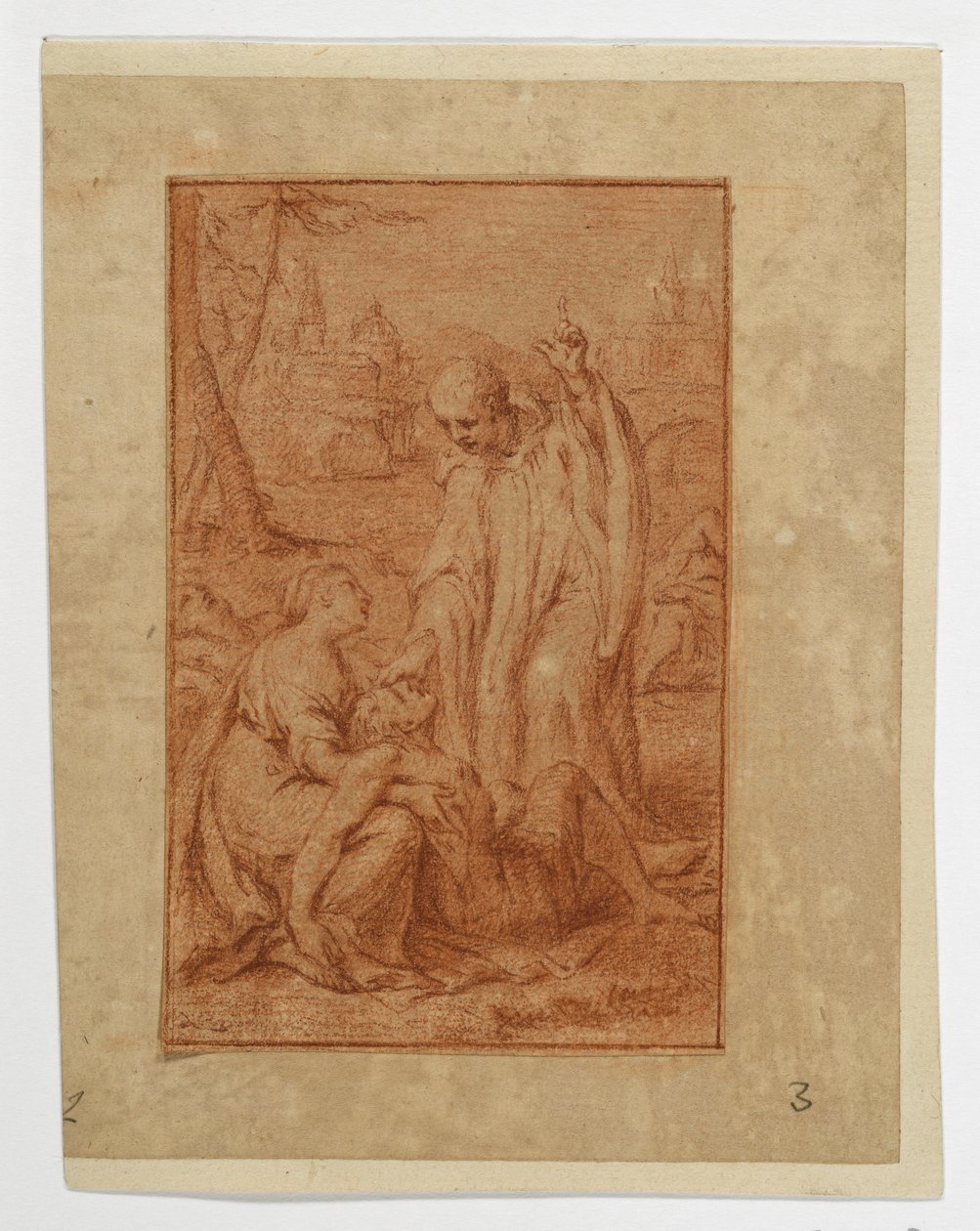 Ein Heiliger heilt einen Kranken oder erweckt einen Toten (?) de Eustache Le Sueur