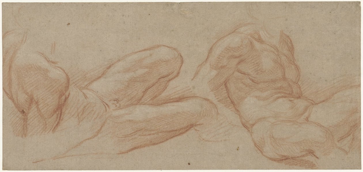 Dos estudios de un hombre desnudo reclinado de Eustache Lesueur
