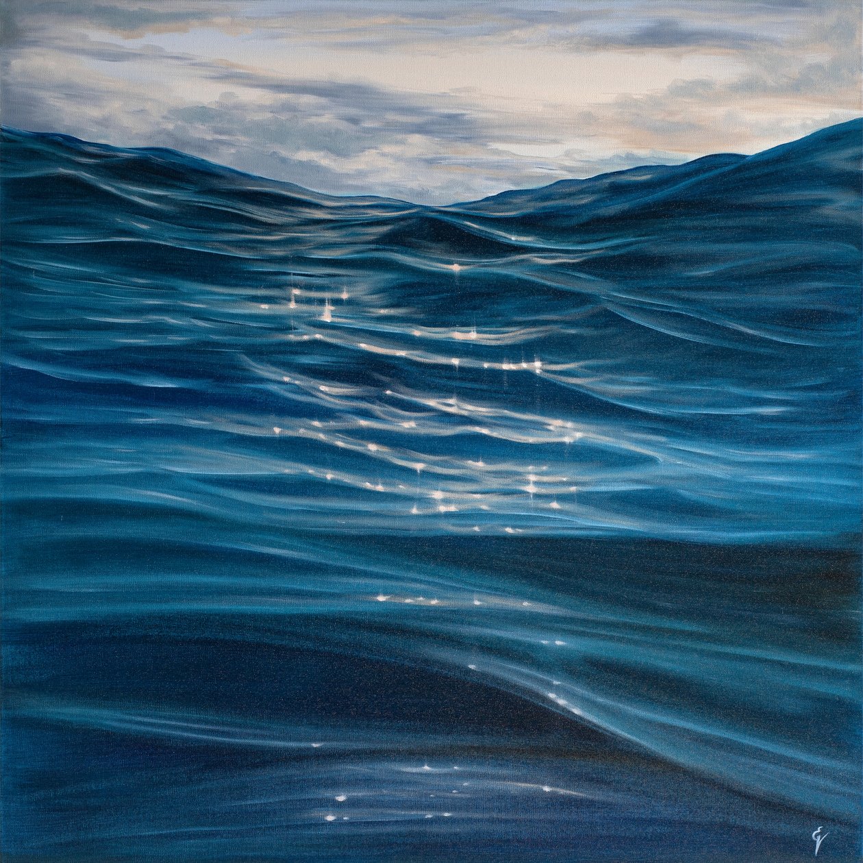 Danzas con olas, 2020 (óleo sobre lienzo) de Eva Volf