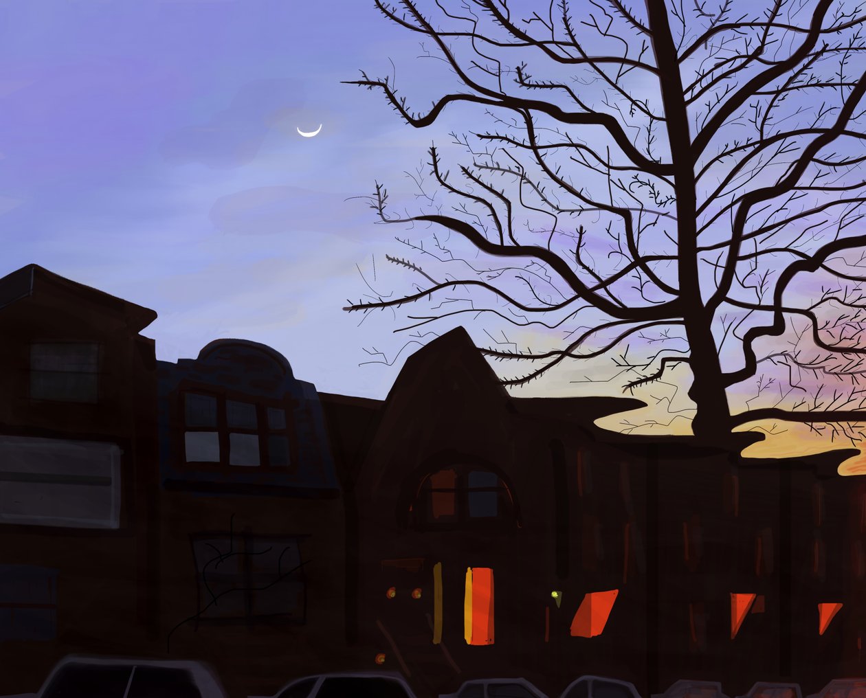 9th Street, Brooklyn, 2016 (dibujado a mano en un iPad con un lápiz de Apple). de Evan Sklar