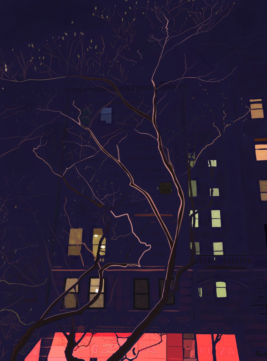 Al amanecer, Brooklyn (arte digital) de Evan Sklar