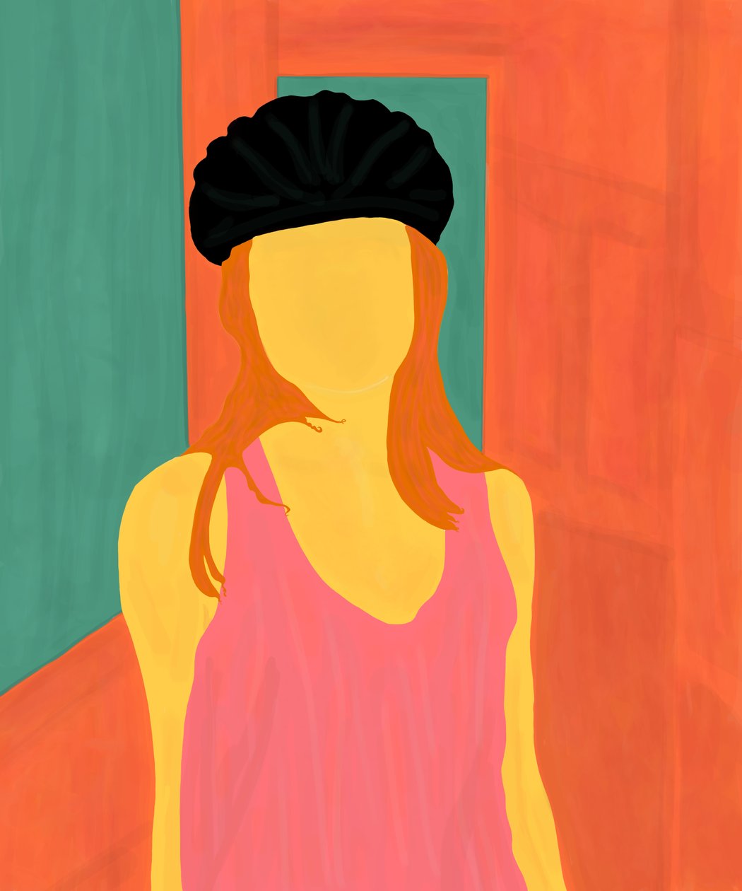 Ava con casco de bicicleta, Brooklyn (arte digital) de Evan Sklar
