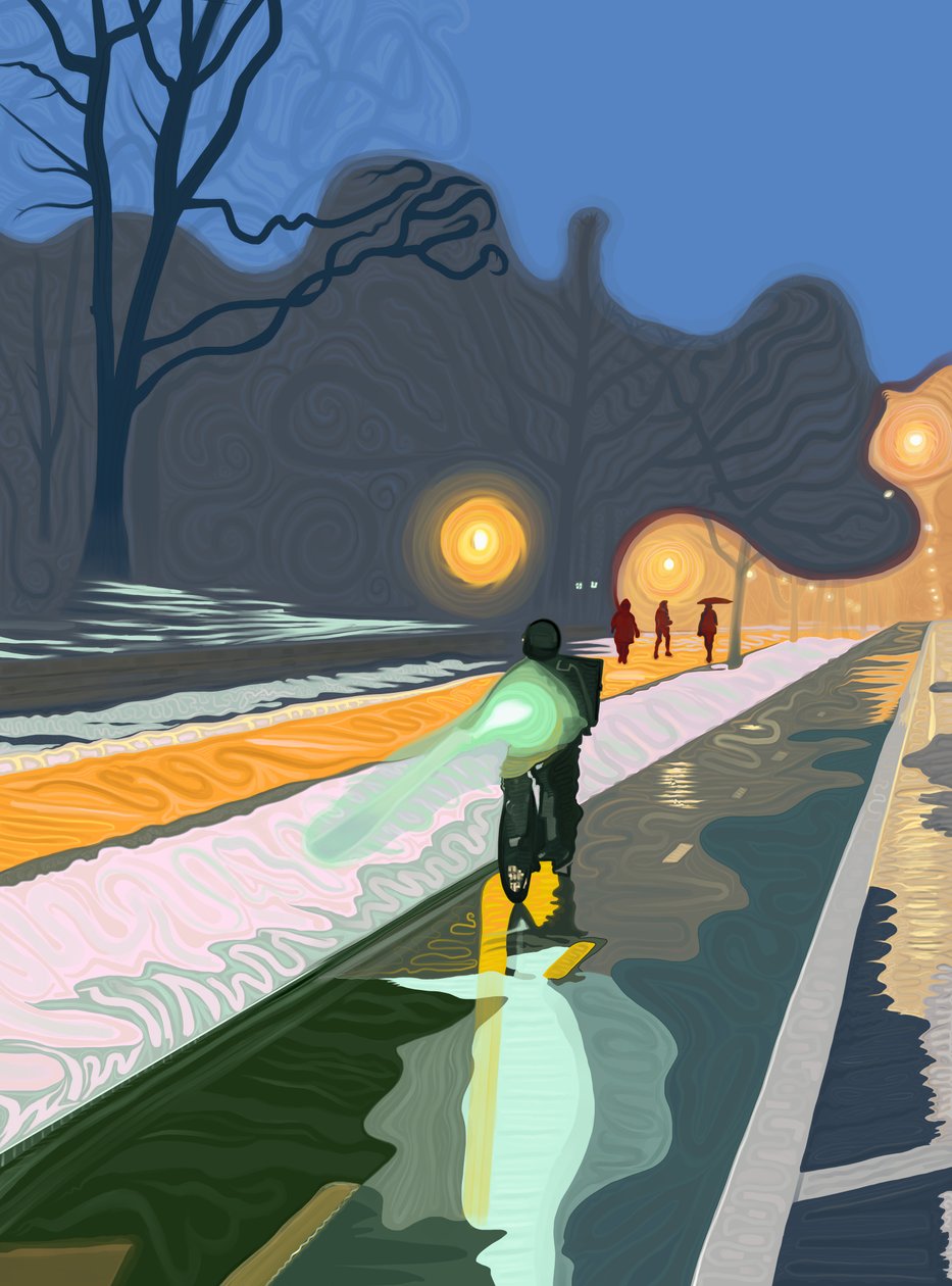 Carril bici, Prospect Park Brooklyn (arte digital) de Evan Sklar