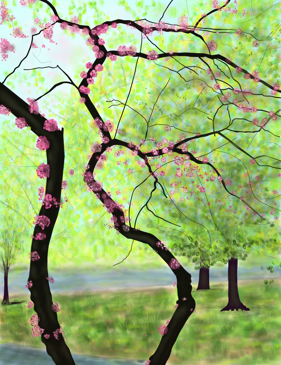 Blossoming Tree, Brooklyn (arte digital) de Evan Sklar