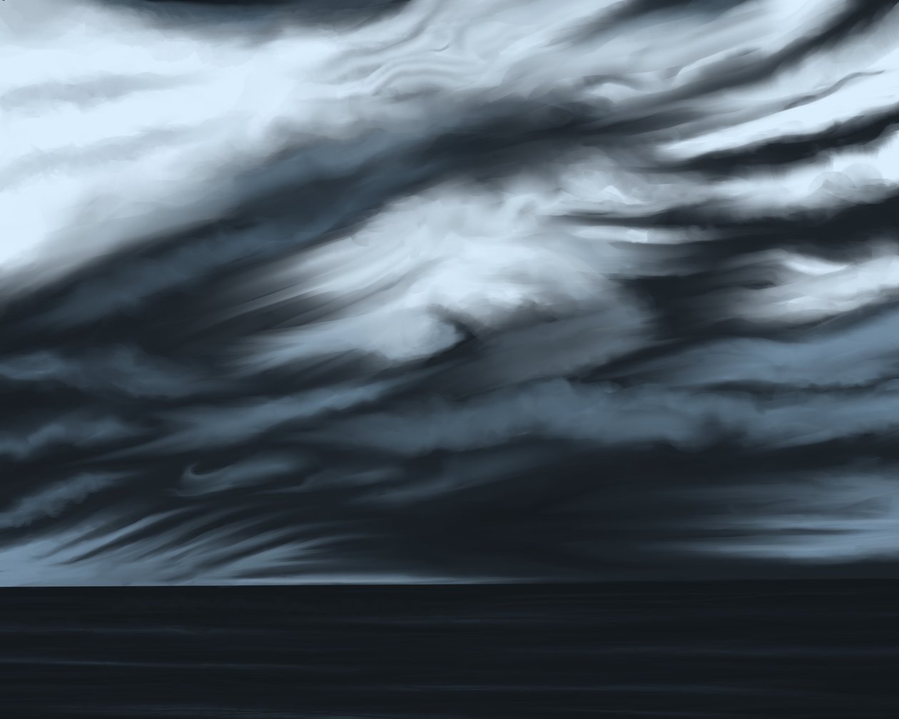 Cielo azul y océano , c.2020-24 (arte digital) de Evan Sklar