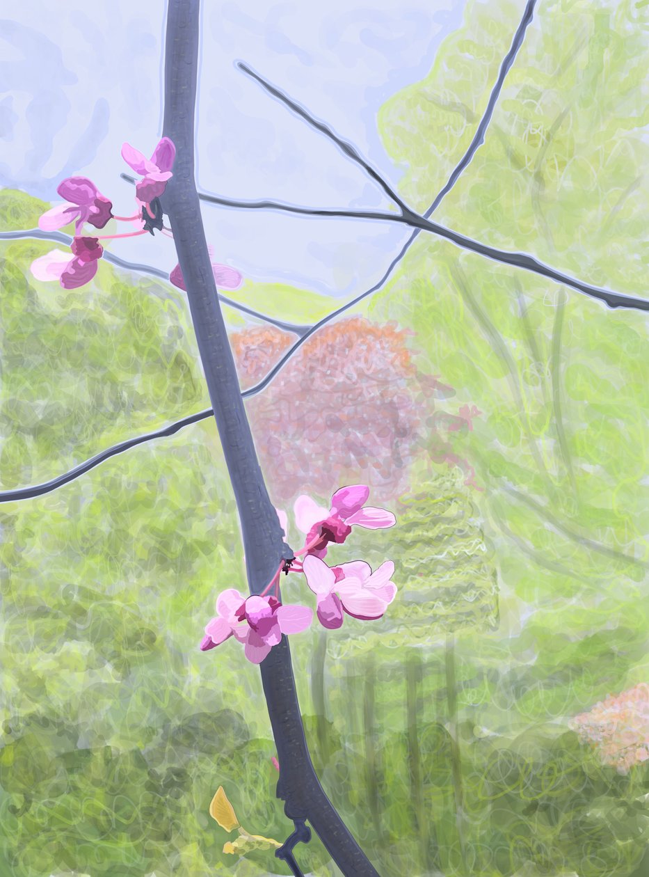 Rama y flor (arte digital) de Evan Sklar