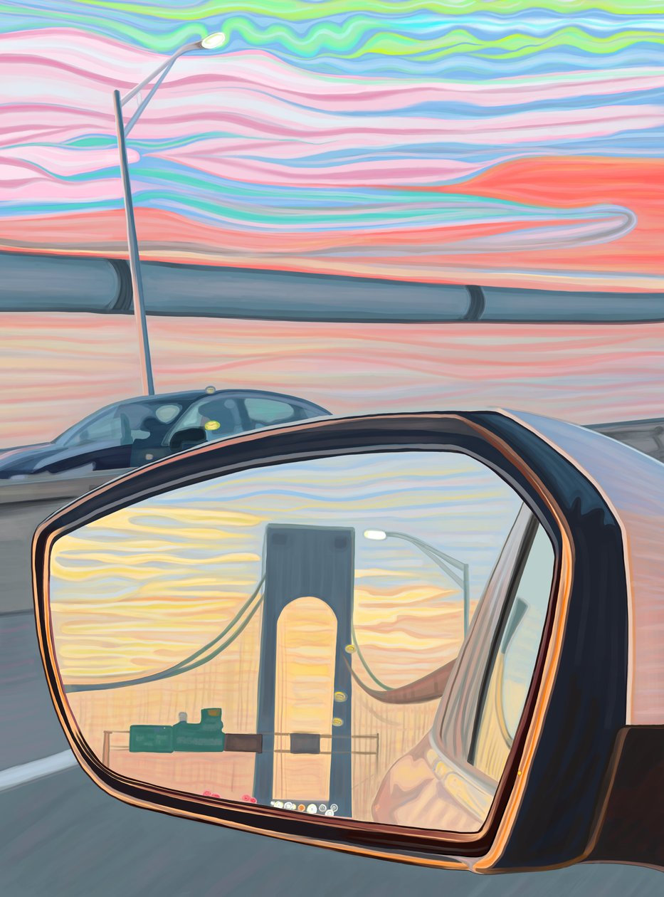 Cruzando el puente de Verrazano (arte digital) de Evan Sklar