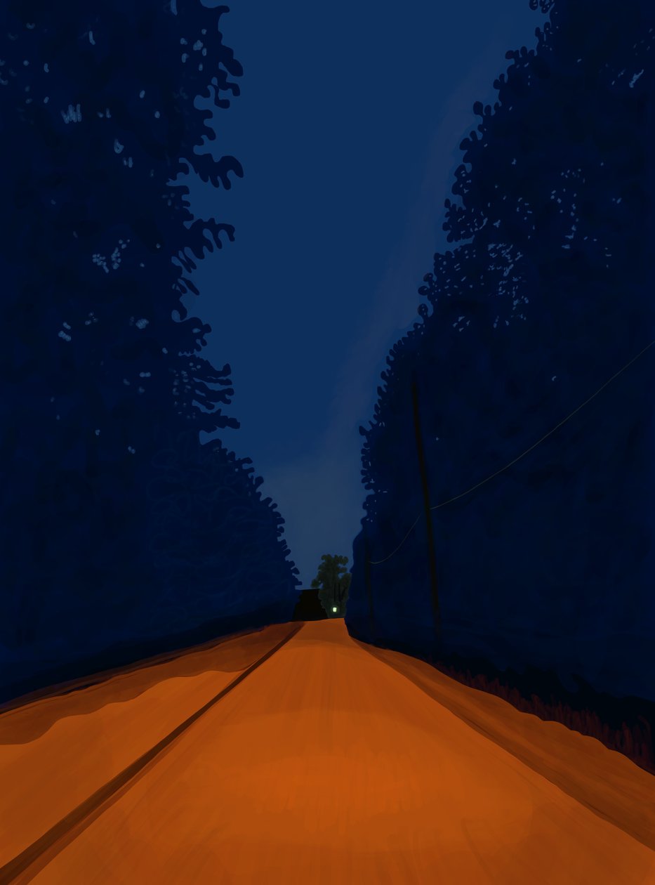 Dirt Road At Night, Brooklyn (arte digital) de Evan Sklar