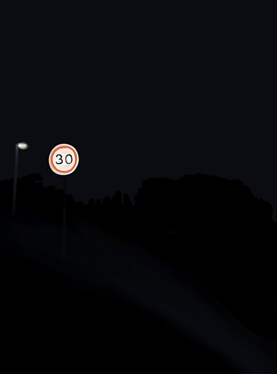 Driving The Road At Night # 1 Brooklyn (arte digital) de Evan Sklar